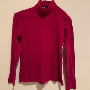 J. Jill petite xs jersey turtleneck red classic basic long sleeve
